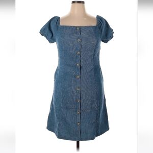 NWT CORDUROY SQUARE NECKLINE DENIM BLUE DRESS SIZE XL